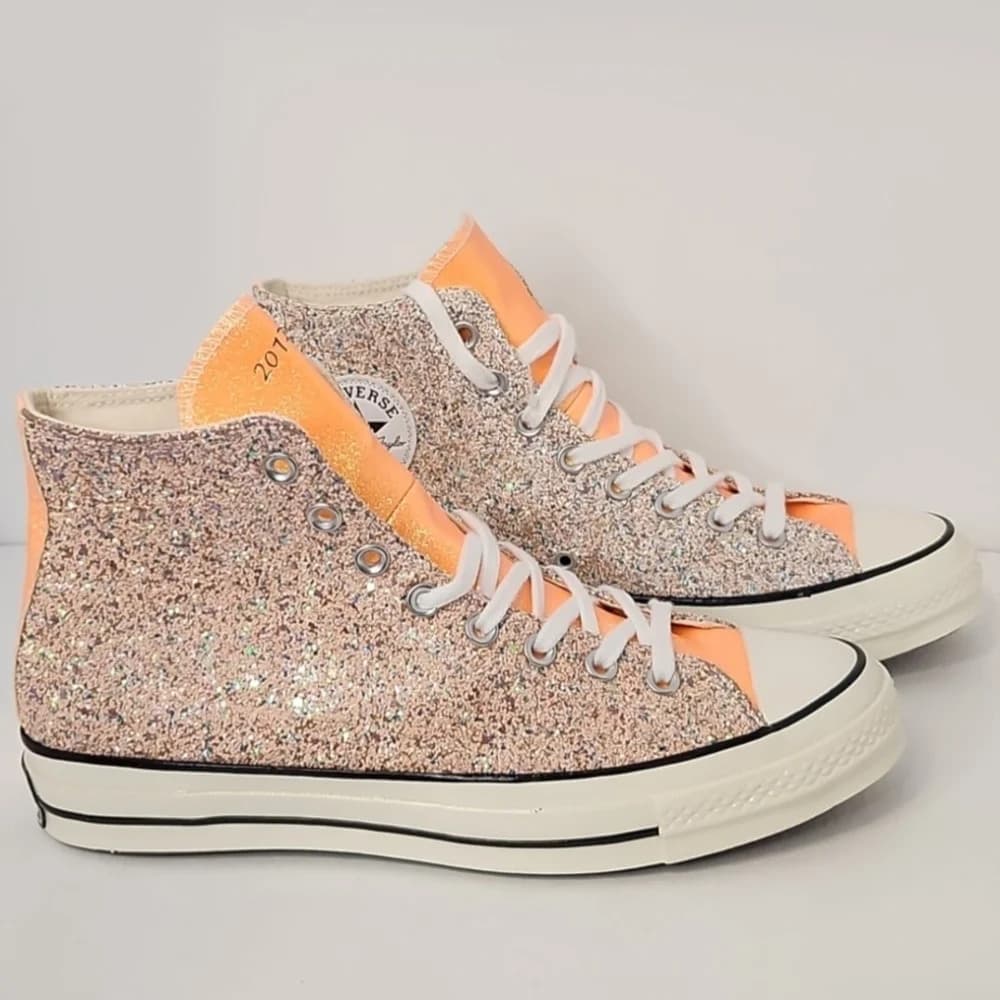 Converse Chuck Taylor All Star JW Anderson Colorblock Glitter Hightop Sneakers - Thumbnail 2