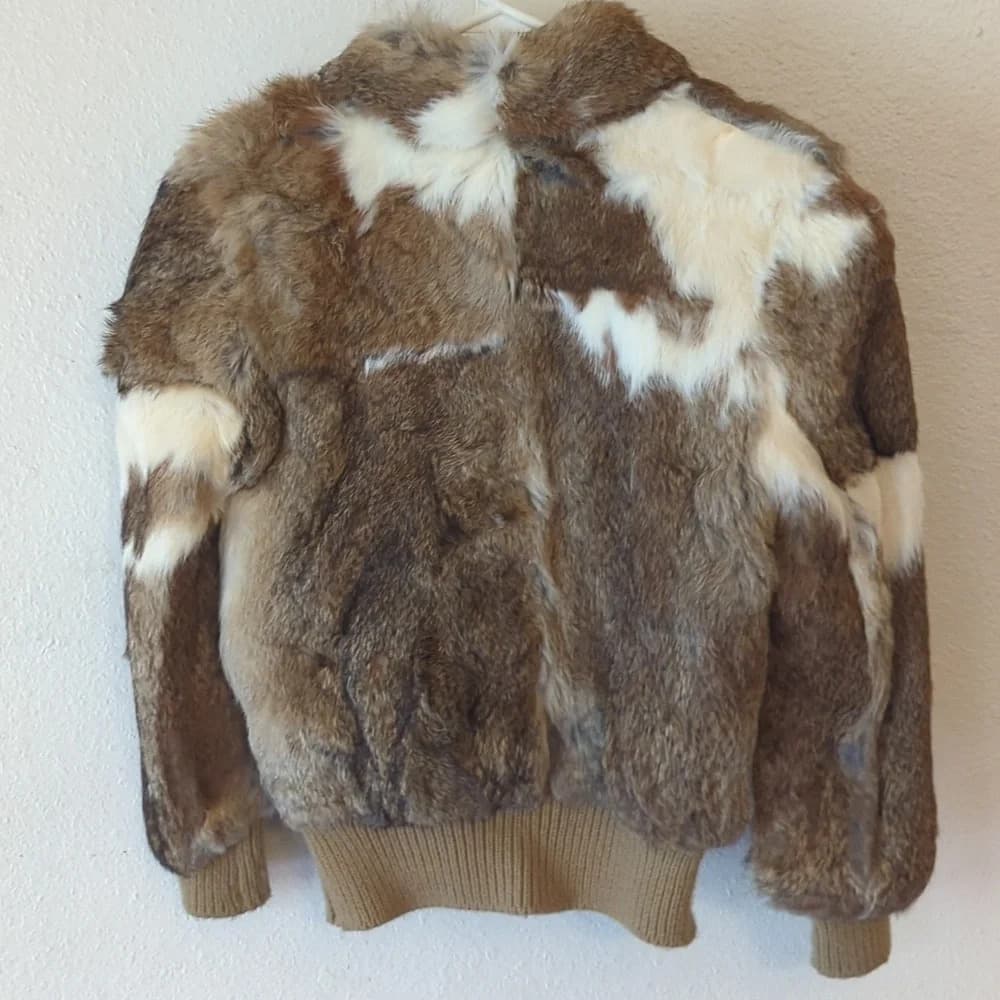 Vintage fox fur bomber cropped Italy jacket coat - Thumbnail 4