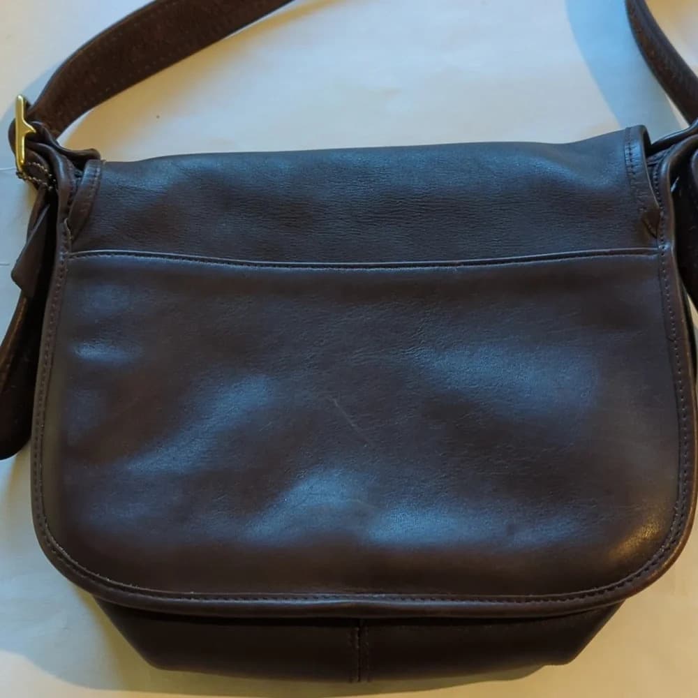 Vintage Coach leather 90's Patricia Legacy brown saddle Bag - Thumbnail 10