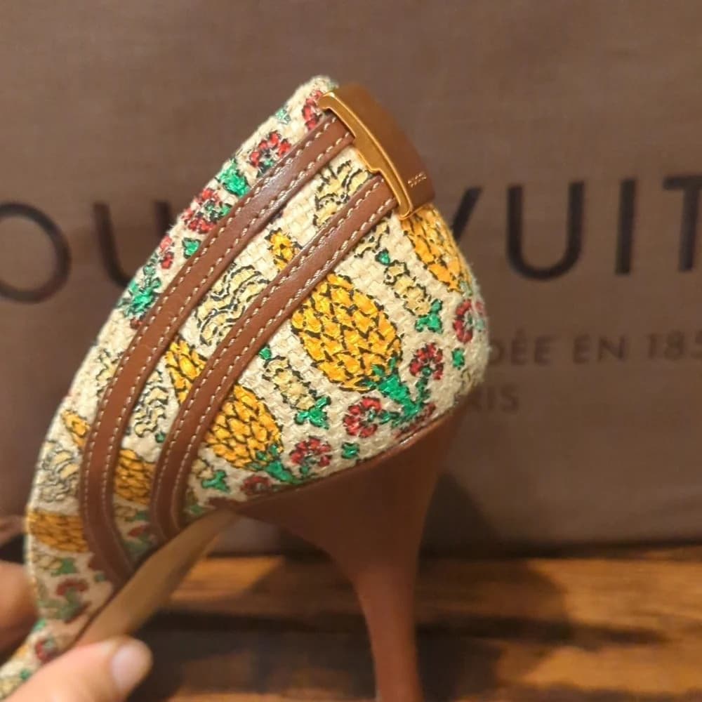 Gucci horsebit pineapple print Summer Wedding vintage‎ Leather heels - Thumbnail 2