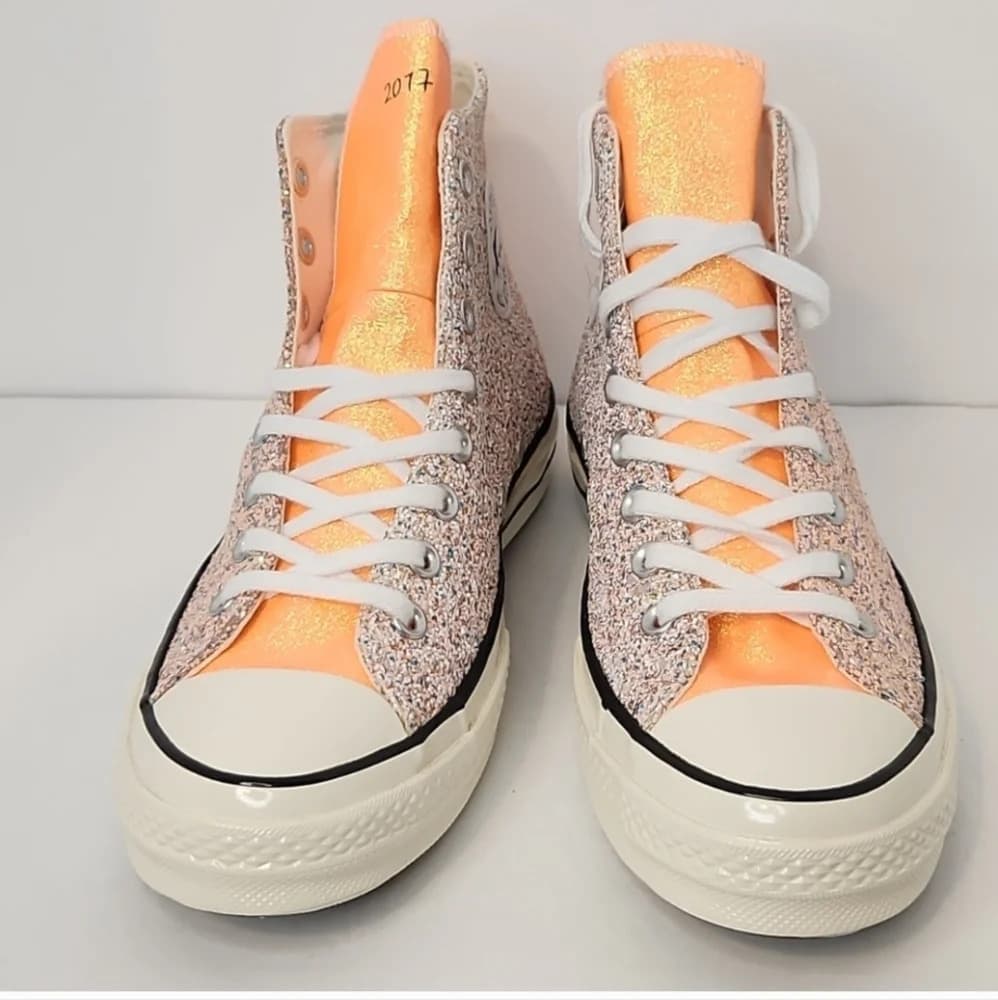 Converse Chuck Taylor All Star JW Anderson Colorblock Glitter Hightop Sneakers - Thumbnail 6