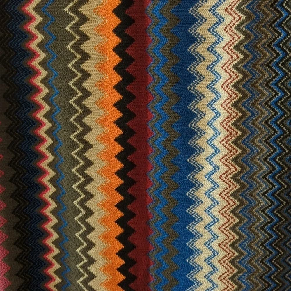 Missoni wool zig zag mountain print long wool fringe scarf - Thumbnail 2
