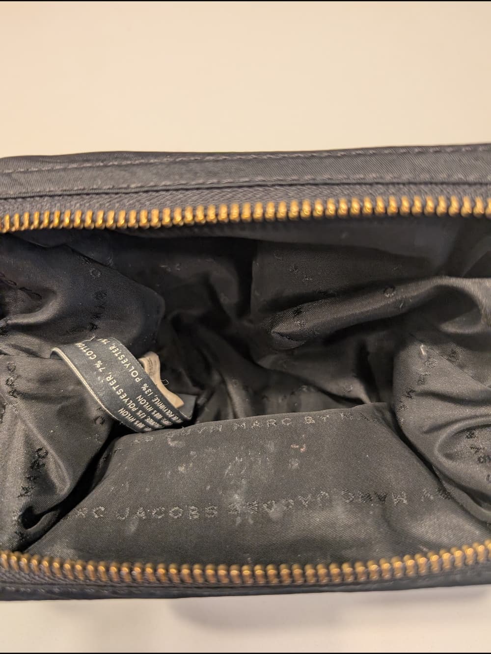Vintage Black Satin Evening Clutch with Gold Accent - Thumbnail 5