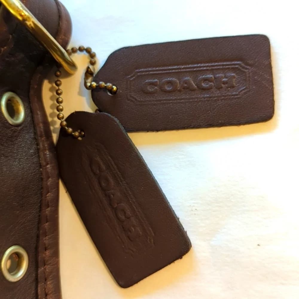 Vintage Coach leather 90's Patricia Legacy brown saddle Bag - Thumbnail 2