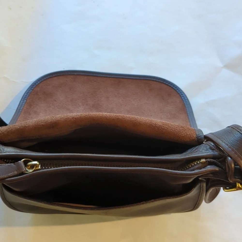 Vintage Coach leather 90's Patricia Legacy brown saddle Bag - Thumbnail 8