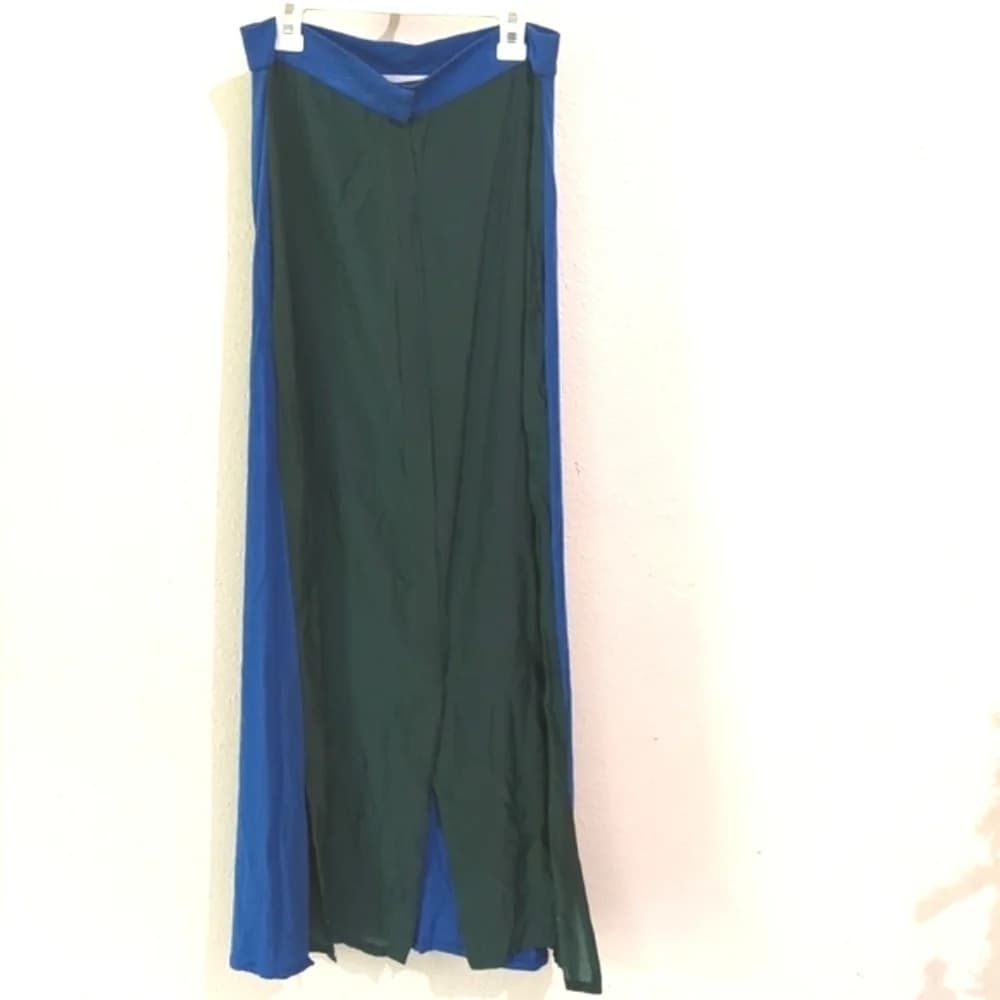 Vintage silk Italy Boho button high waist Coastal Y2k maxi skirt - Thumbnail 3