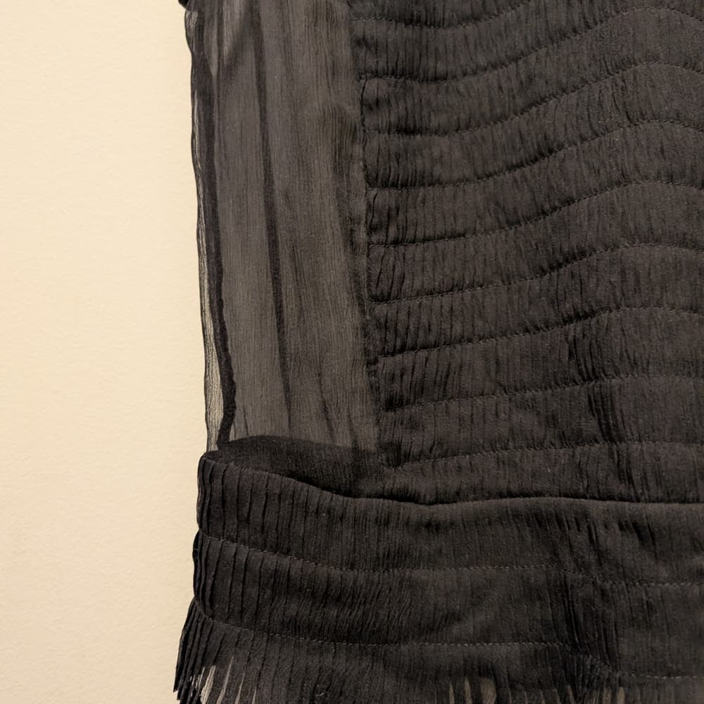 BCBGMaxAzria Black Sheer Sleeveless Mock Neck Top - Thumbnail 3