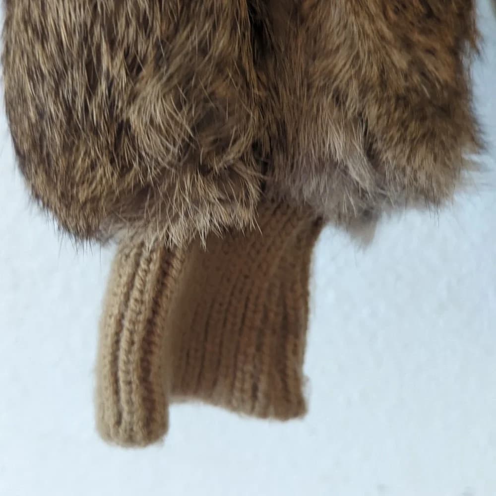 Vintage fox fur bomber cropped Italy jacket coat - Thumbnail 3