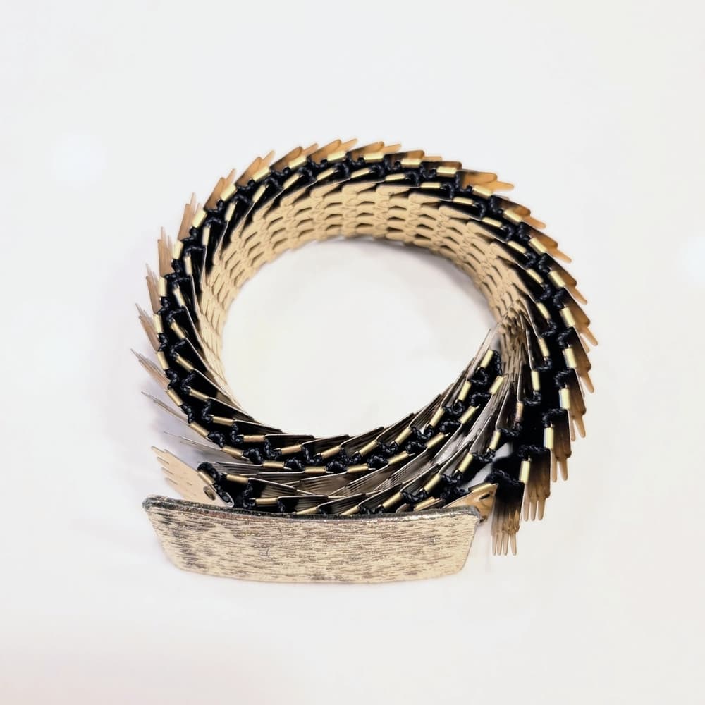 Vintage Gold Stretch Boho Festival Fairy Textured Belt Buckle