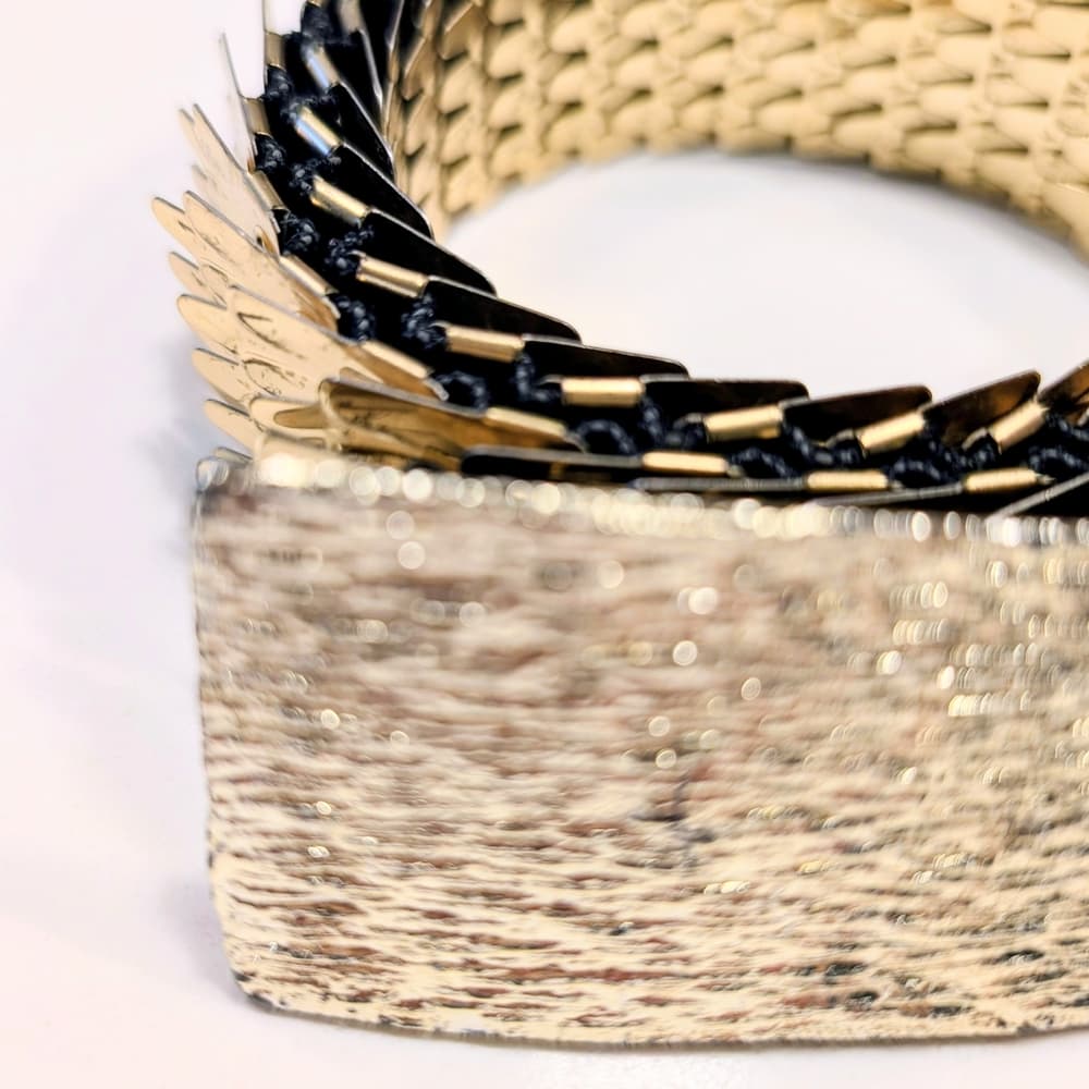 Vintage Gold Stretch Boho Festival Fairy Textured Belt Buckle - Thumbnail 2