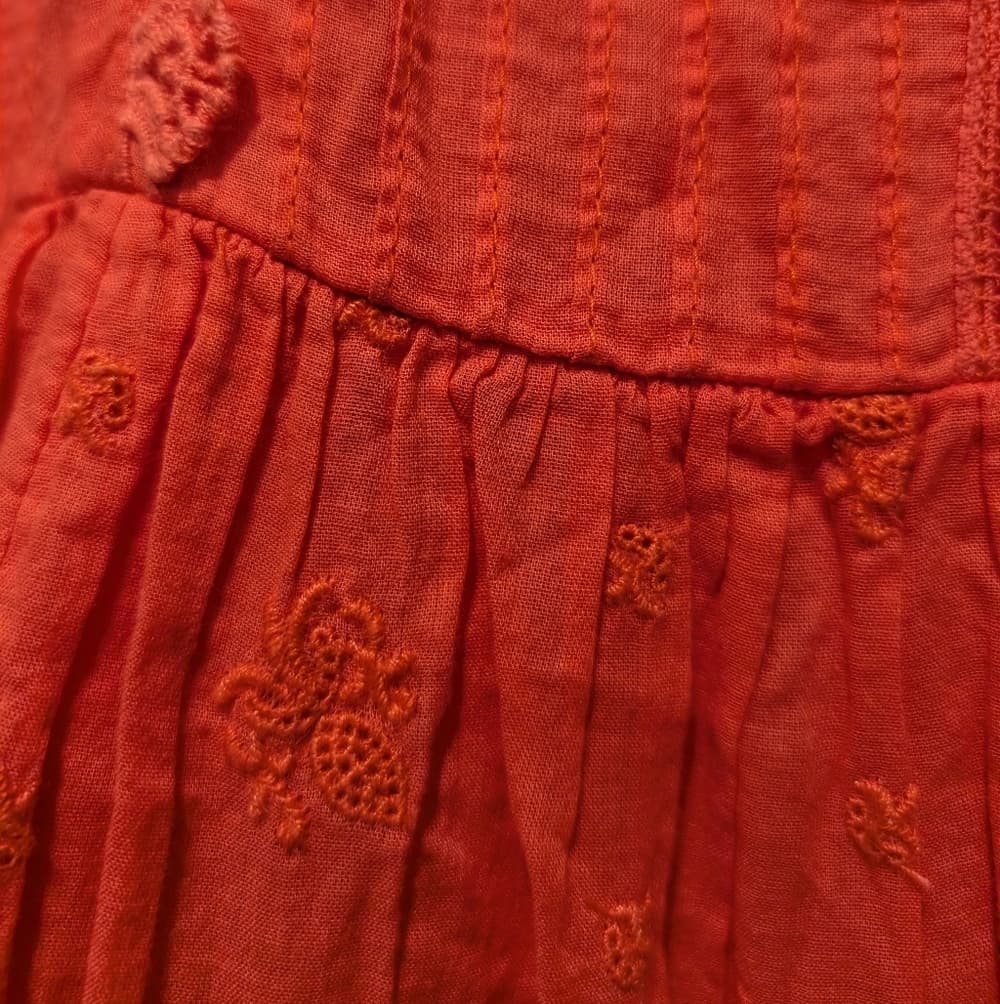 Free People Coral Babydoll Embroidered Festival Boho Beach Dress - Thumbnail 4
