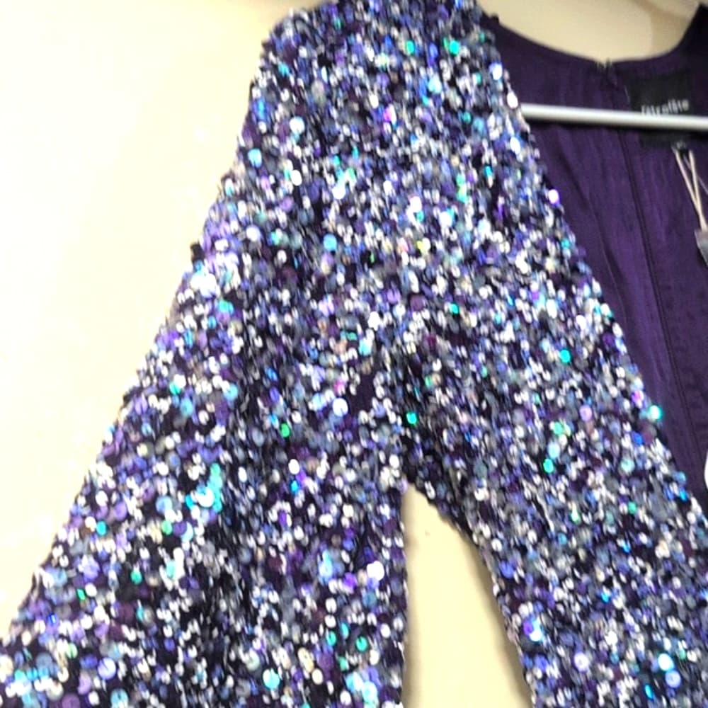 New Retrofete Nancy Purple Sequin Romper Size xs - Thumbnail 3