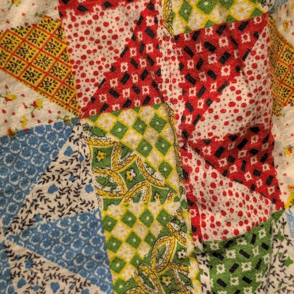 Vintage Quilt Multi-Color Patchwork Cottage Print Handmade Maxi Skirt - Thumbnail 4