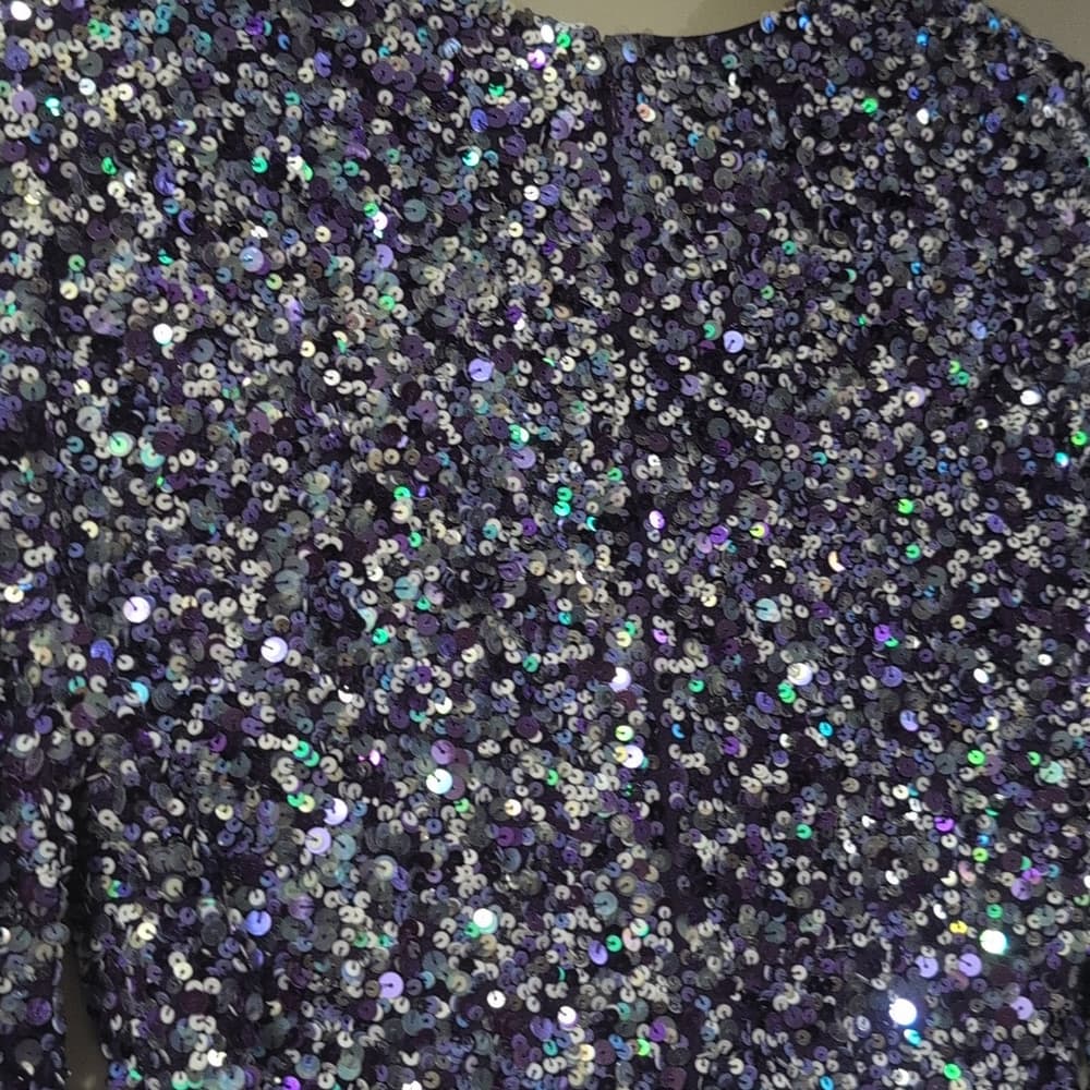 New Retrofete Nancy Purple Sequin Romper Size xs - Thumbnail 5