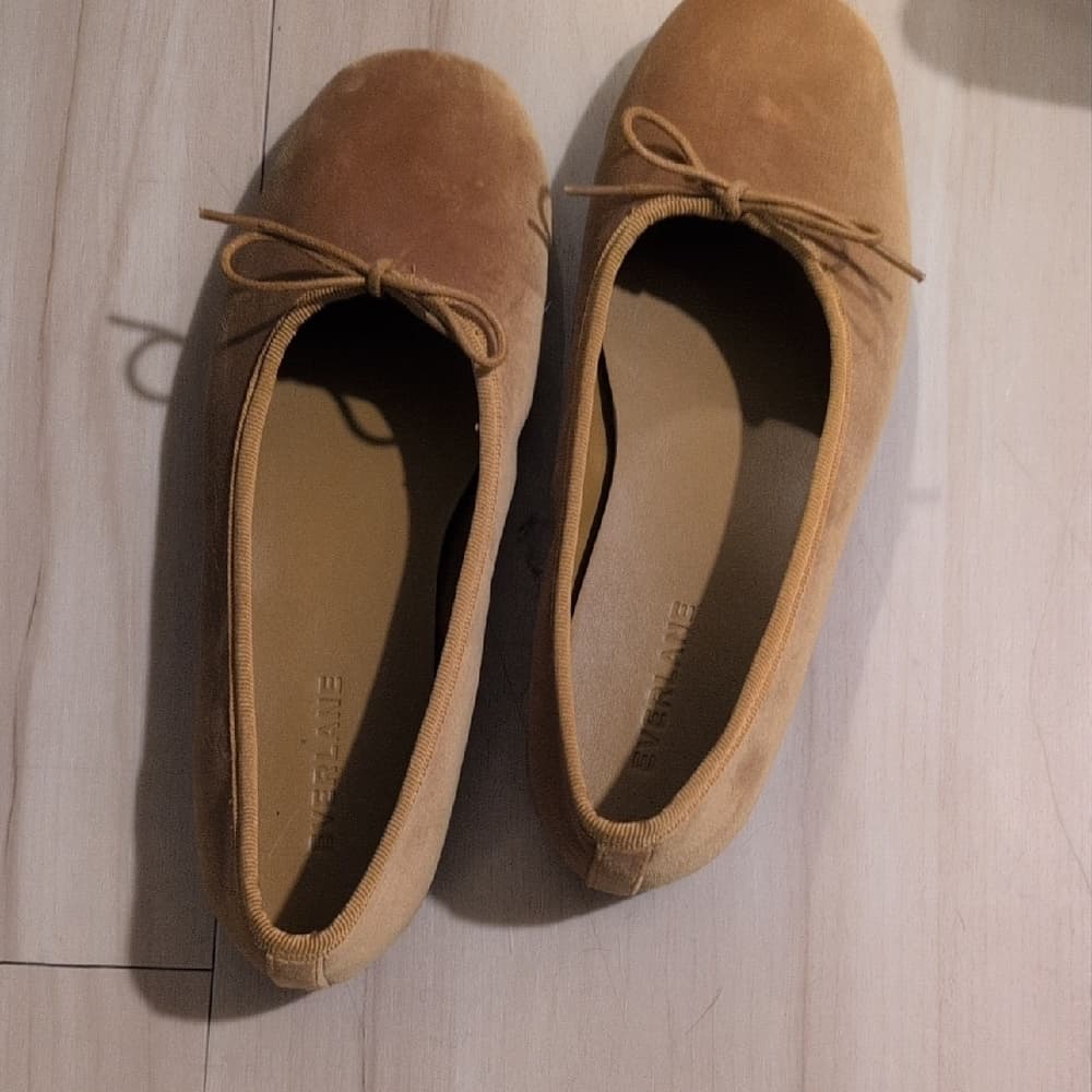 Everlane Ballet Bow Mustard Velvet Loafers Flats Size 6 - Thumbnail 2