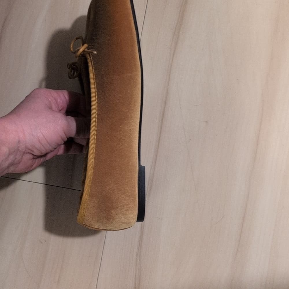 Everlane Ballet Bow Mustard Velvet Loafers Flats Size 6 - Thumbnail 5