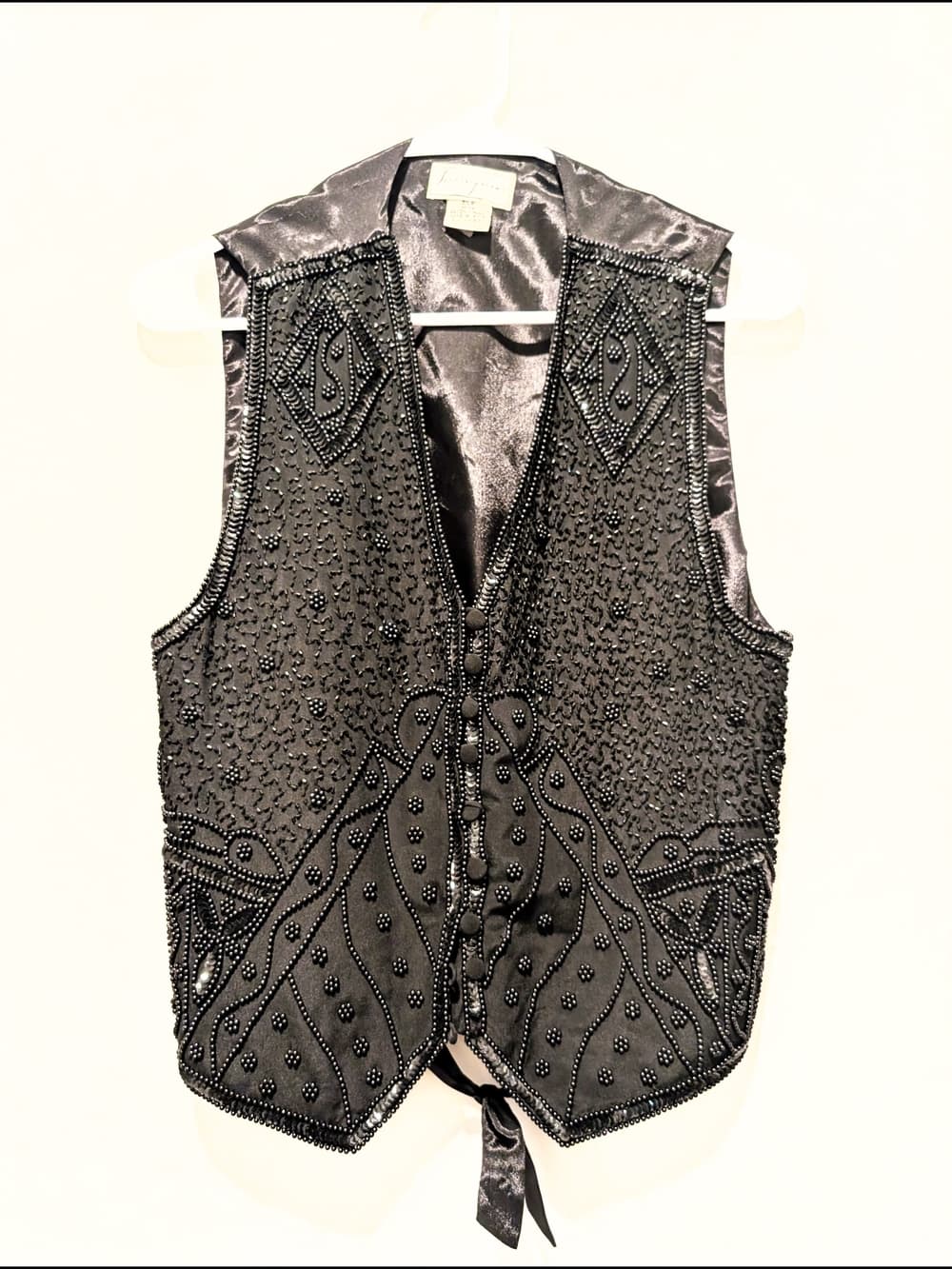 Vintage Black Beaded Embellished Boho Tunic Vest Top - Thumbnail 6