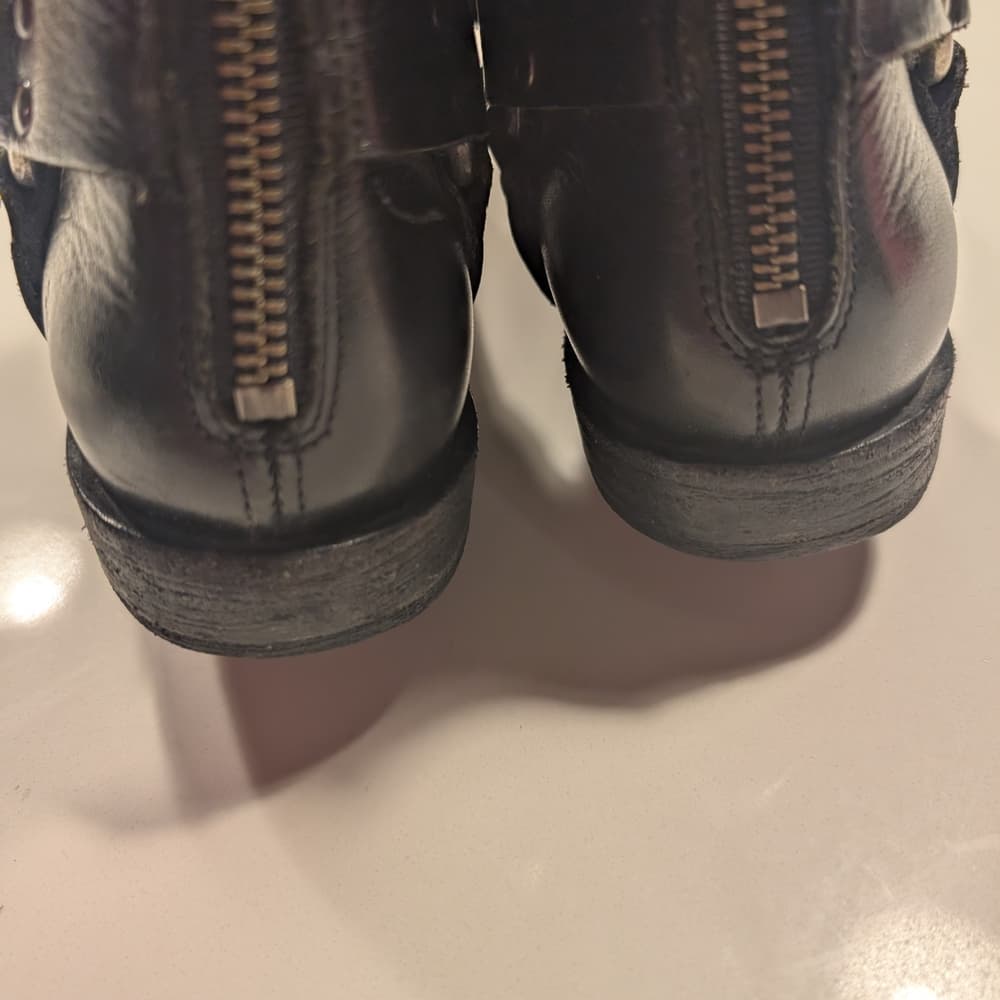 Frye Black Leather Harness Ankle Boots - Thumbnail 2
