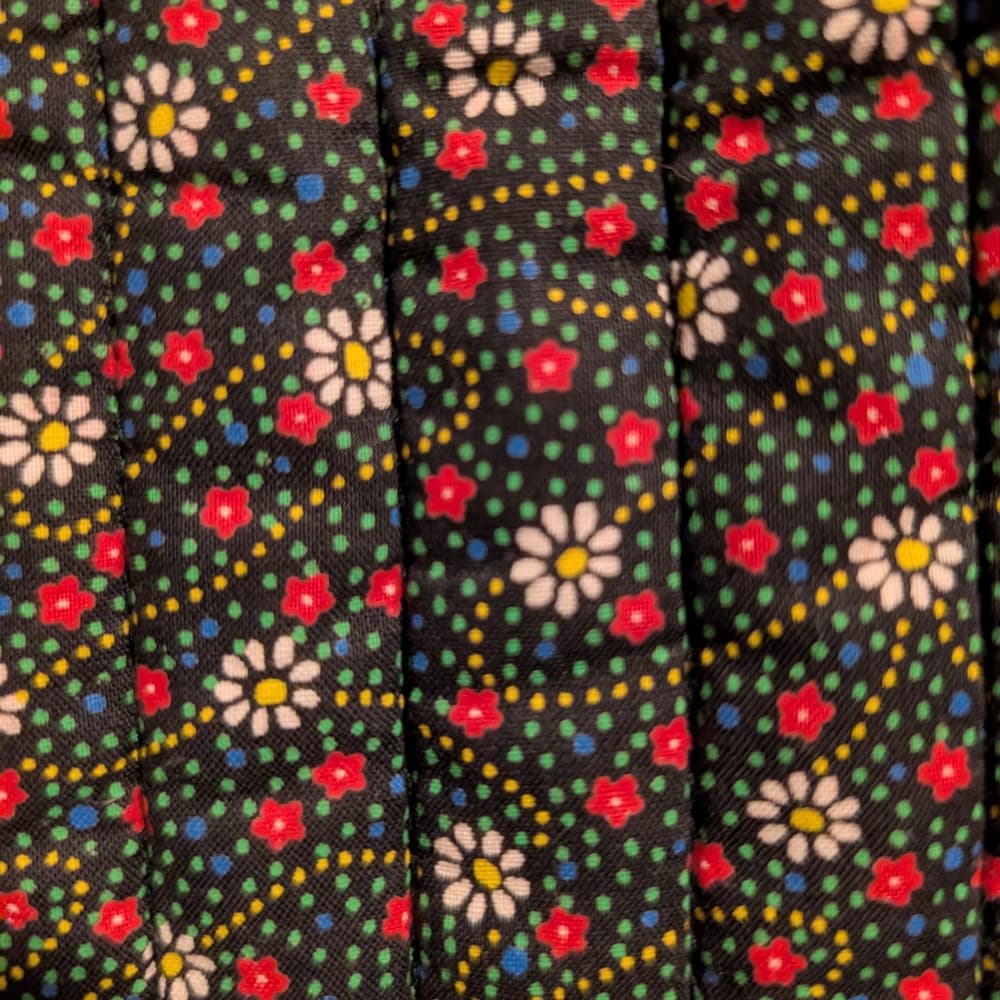 Vintage Quilted Boho Red Floral Print Toggle Closure Jacket - Thumbnail 9