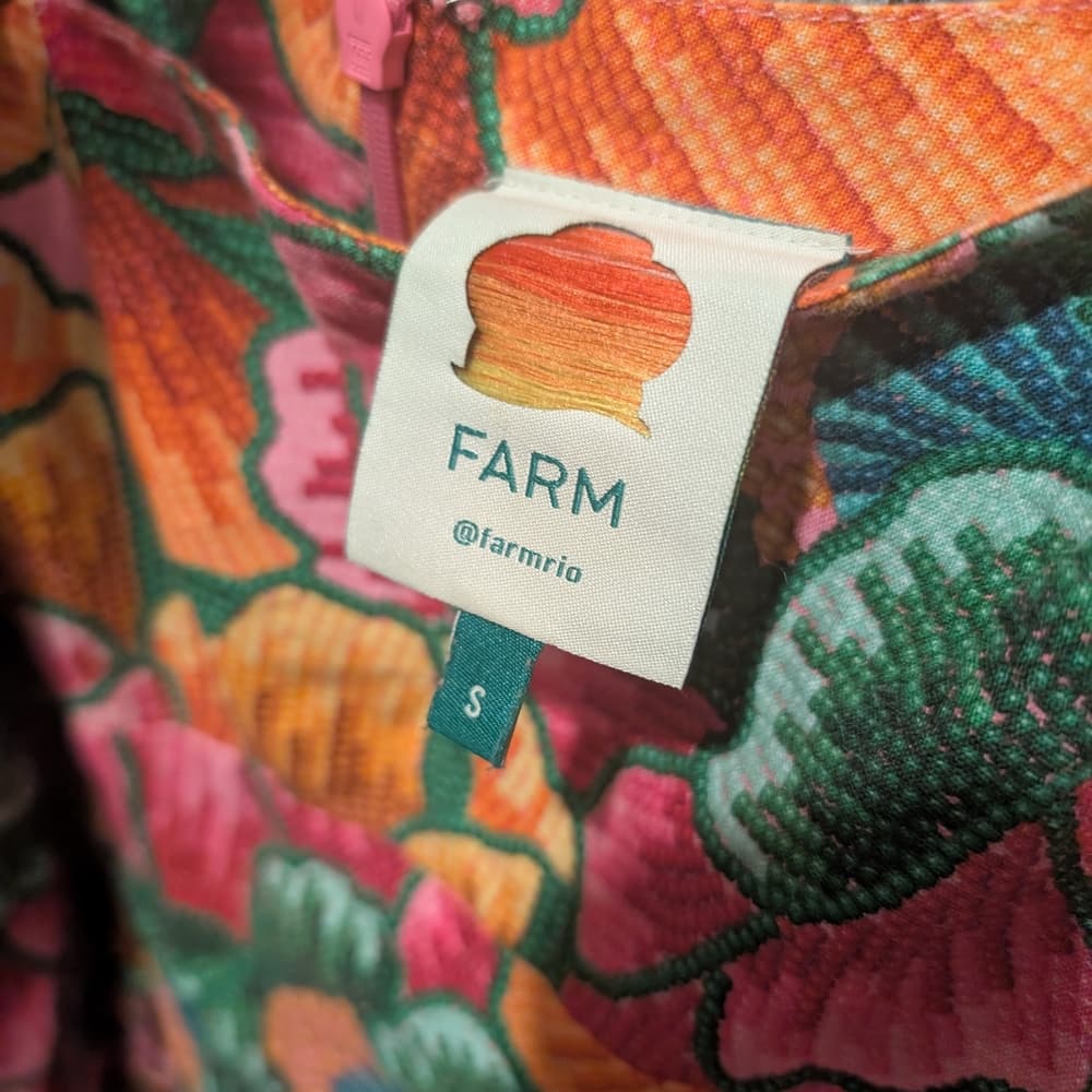 Farm Rio Pink Spring Lenzing Boho Festival Floral Mini Dress Size Small - Thumbnail 2