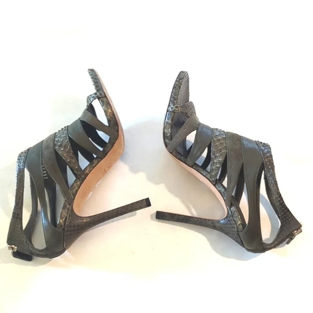 Gucci snakeskin leather suede heels size 7.5 - Thumbnail 12