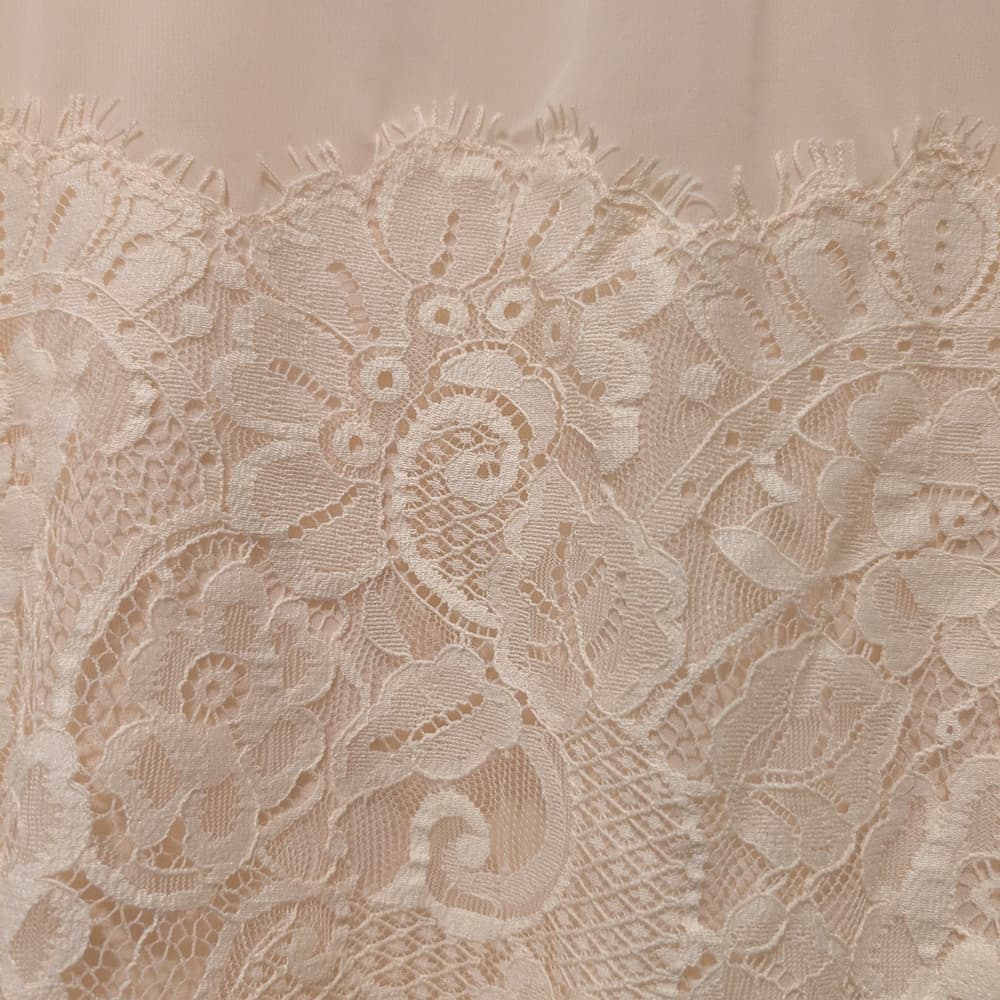 Peach Lace High-Neck Long-Sleeve Blouse - Thumbnail 5