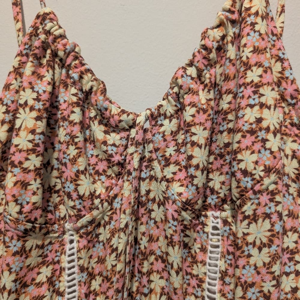 Maaji Anthropologie Radiant Meadow Kamala Floral Embroidered Mini Summer Dress - Thumbnail 7
