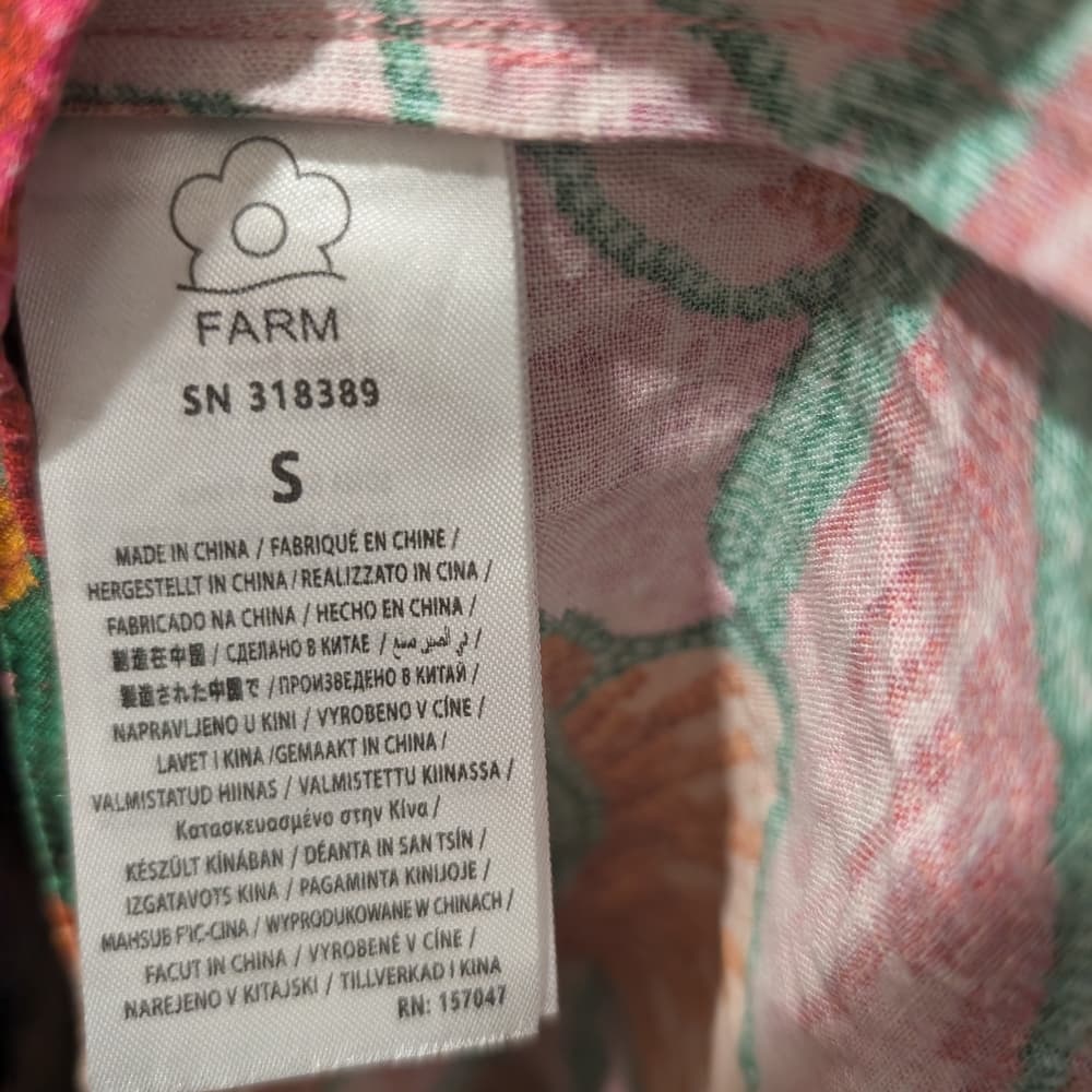 Farm Rio Pink Spring Lenzing Boho Festival Floral Mini Dress Size Small - Thumbnail 7