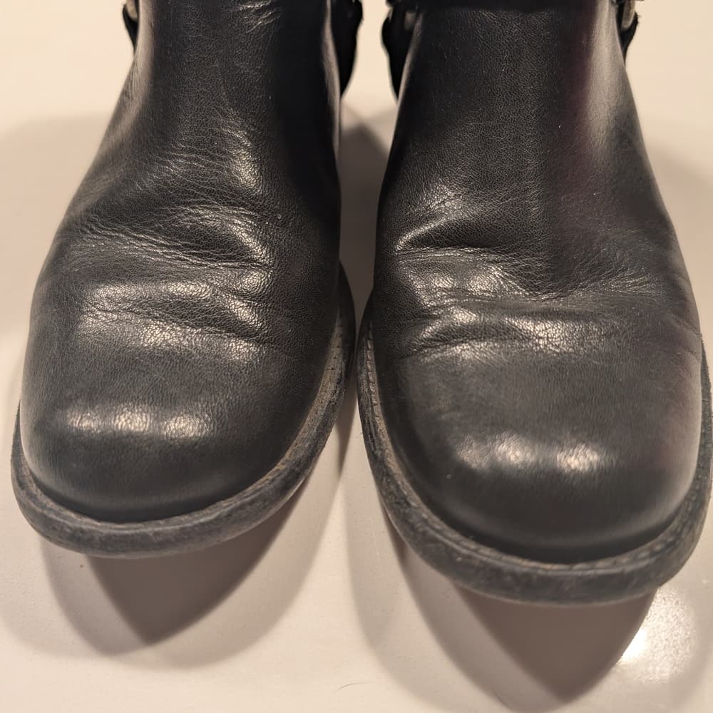 Frye Black Leather Harness Ankle Boots - Thumbnail 6
