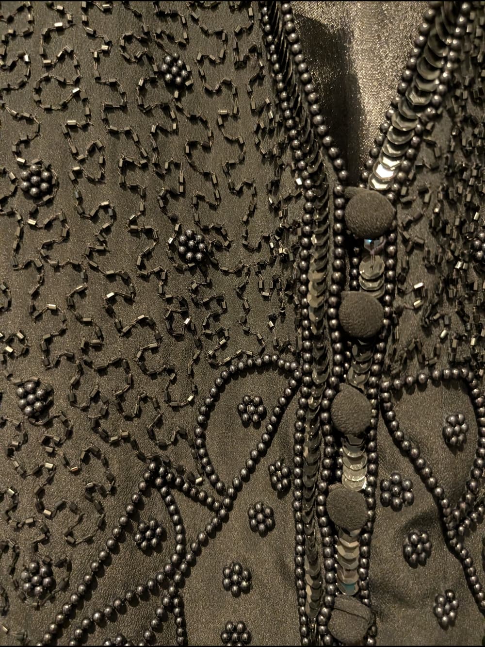Vintage Black Beaded Embellished Boho Tunic Vest Top - Thumbnail 2