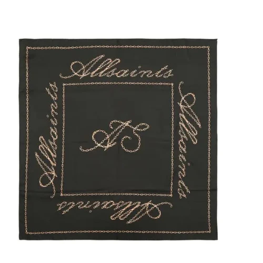 AllSaints Silk‎ Chain Link Black and Gold Scarf - Thumbnail 3