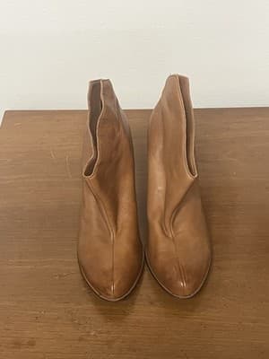 Donald J. Pliner Vachetta Ivy-35 Ankle Boots Tan Leather Block Heel Sz 8.5 - Thumbnail 2