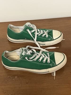 1970s Chuck Taylor Converse All Star Shoes US Mens 7 Women’s 9 Irregular Green - Thumbnail 2