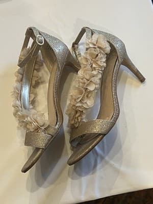 Kelly & Katie Champagne Shimmer Sand High Heel Shoes Size 8.5M - Thumbnail 2