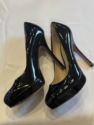 JOAN & DAVID Black Patent Platform Heels Size 7.5 - Thumbnail 3