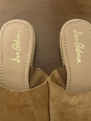 Sam Edelman Women's Espadrille Austin Suede Flat Mules, Size US 9, Camel 👍 - Thumbnail 3