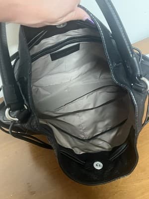 Cole Hann Black Hobo Style Leather Hand Bag - Thumbnail 5
