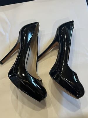 JOAN & DAVID Black Patent Platform Heels Size 7.5 - Thumbnail 2