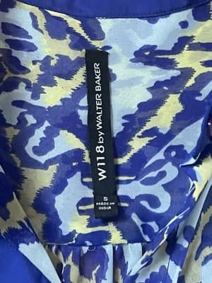 W118 by Walter Baker Top Women S Small Blue Sleeveless Blouse Collared - Thumbnail 2
