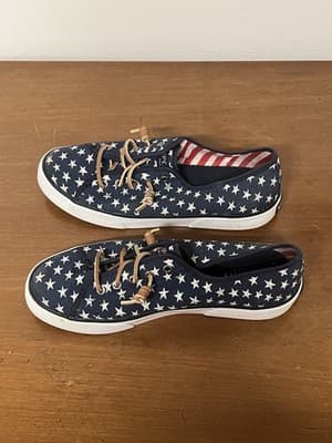 Sperry Women's Patriotic American Flag Stars Stripes Boat Shoes Size 8.5 - Thumbnail 3