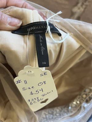 BCBG MaxazriaDress Champagne Formal Women Sz 8 NWOT Old Hollywood Elegant. - Thumbnail 3