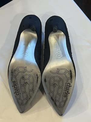 Charles David Black Heels Pumps Sequins Womens Sz 6M Evening Wedding Career - Thumbnail 4