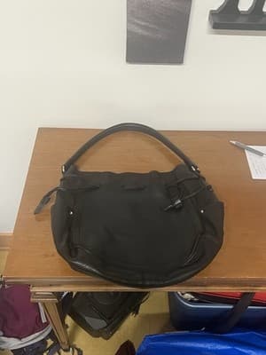 Cole Hann Black Hobo Style Leather Hand Bag - Thumbnail 3
