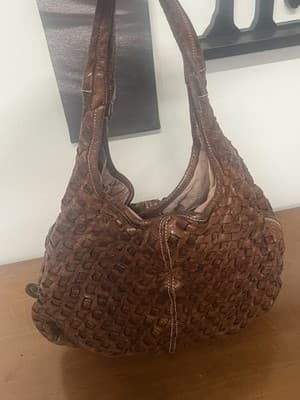LANGELLOTTI Brown Woven Shoulder Bag~AMAZING - Thumbnail 2