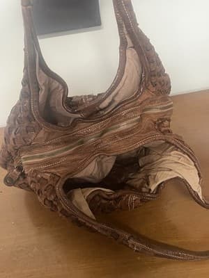 LANGELLOTTI Brown Woven Shoulder Bag~AMAZING - Thumbnail 3