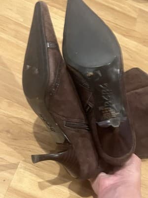 BCBG Paris Brown Suede Knee High Boots 6.5 Buckle - Thumbnail 8
