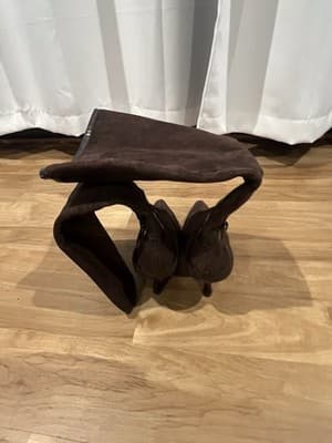 BCBG Paris Brown Suede Knee High Boots 6.5 Buckle - Thumbnail 5