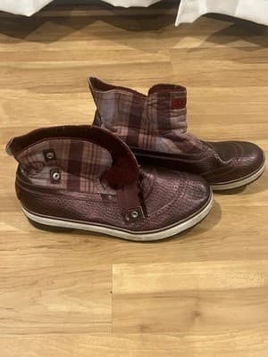 UGG Australia Marrais Leather Textile Upper Wool Lined Boot Plaid Women 11 - Thumbnail 2