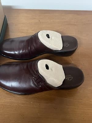 Clarks Bendables Leather Upper Clog Comfort Slip-On Womens Sz 10 Mule 38599 - Thumbnail 4