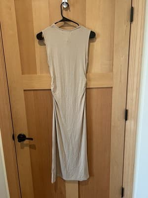 Rachel Parcell Muscle Tank Ruched Midi Dress - Beige, Size Small MSRP $89 - Thumbnail 3